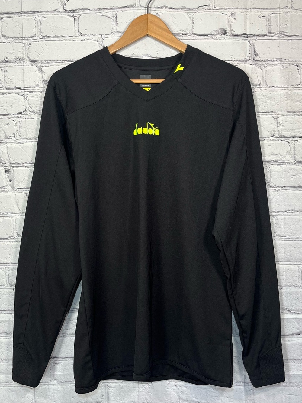 Diadora Soccer Goalie Goalkeeper Jersey Mens Size Small Black Pullover Padded